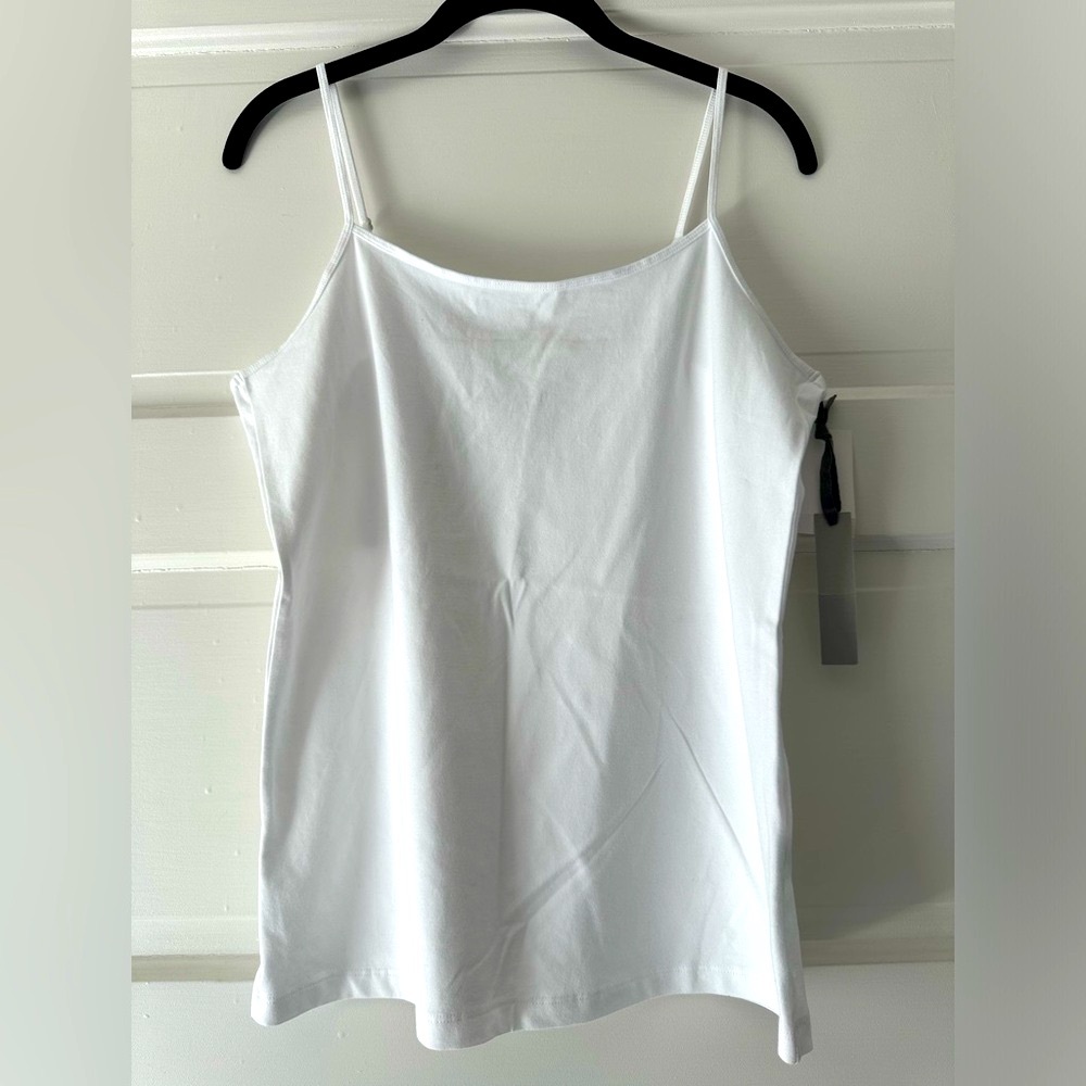 NWT Caslon white cotton camisole with adjustable straps